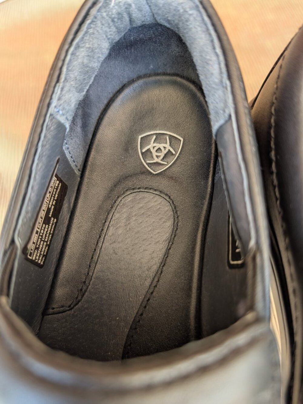 Women's ARIAT Black Leather Composite Toe Slip On Shoes Size 8 - Picture 9 of 11